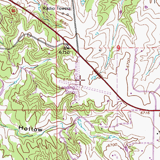 Topographic Map of Kostroski Airport (historical), CO