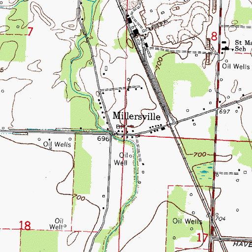 Topographic Map of Millersville Post Office, OH