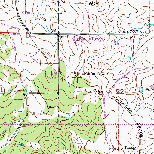 Topographic Map of Hilltop Heliport, CO