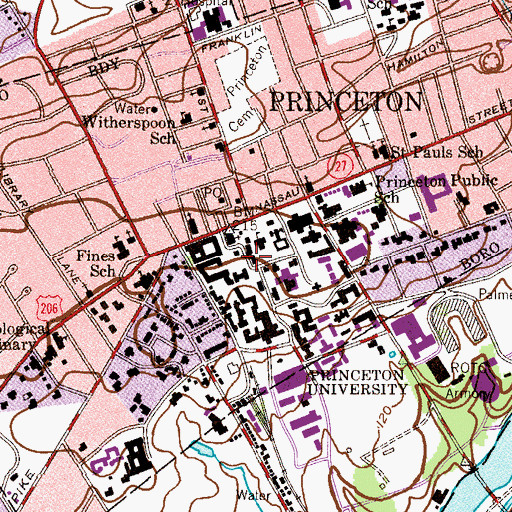 Topographic Map of West College, NJ
