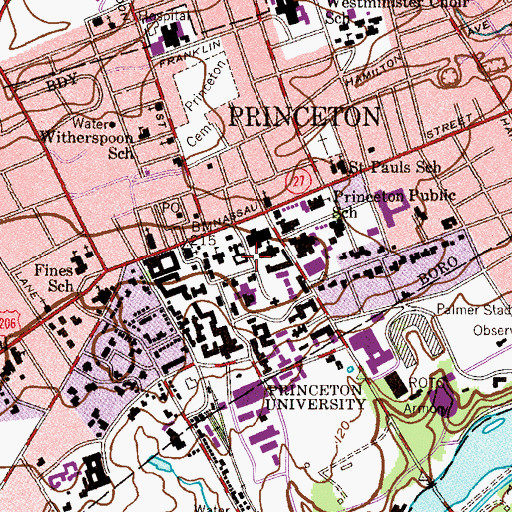 Topographic Map of East College (historical), NJ