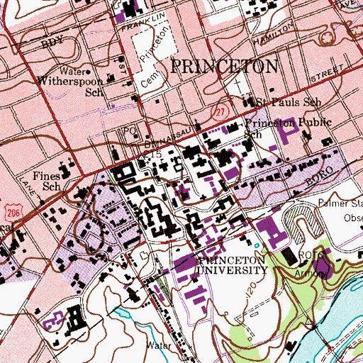 Topographic Map of Whig Hall, NJ