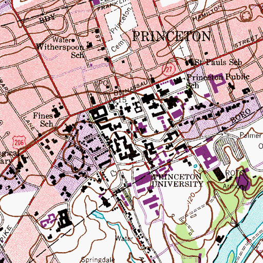 Topographic Map of Edwards Hall, NJ