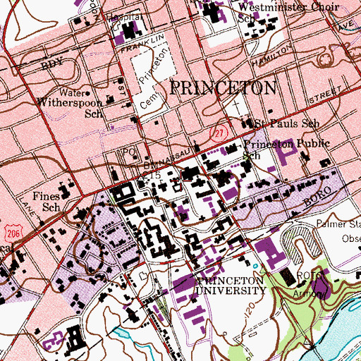 Topographic Map of East Pyne Hall, NJ