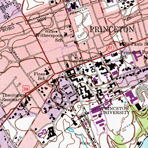 Topographic Map of Saline Hall, NJ