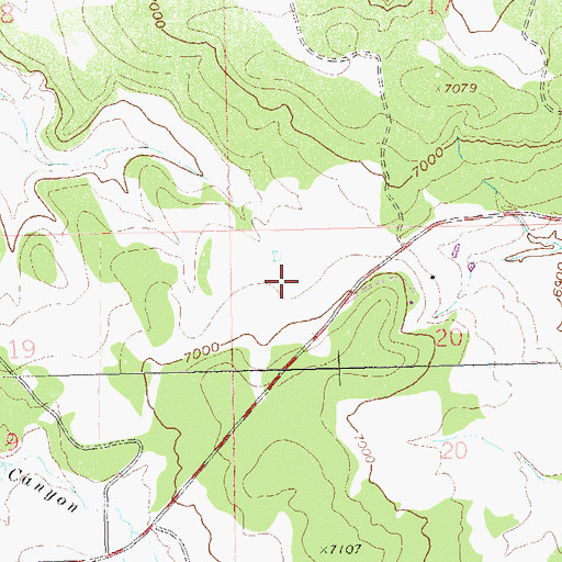 Topographic Map of Pinyon Airport, CO