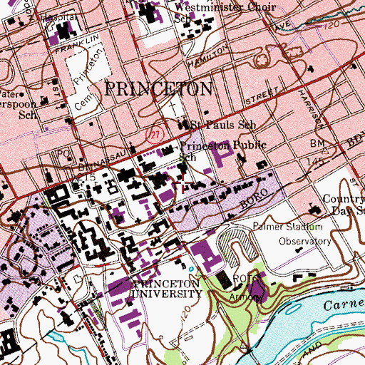 Topographic Map of Bendheim Hall, NJ