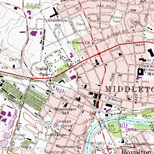 Topographic Map of Congregation Bnai Jacob, PA