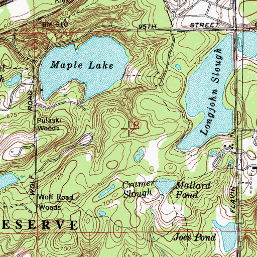 Topographic Map of Palos School Number 116 (historical), IL