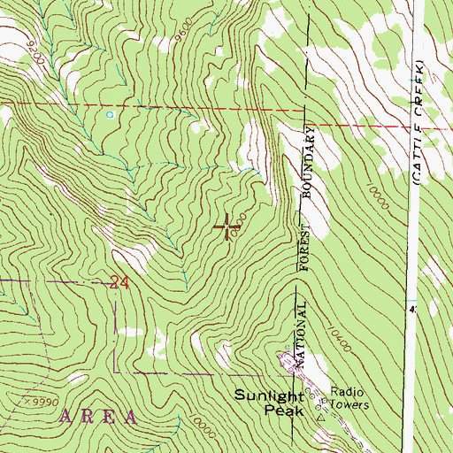 Topographic Map of Sunlite Heliport, CO