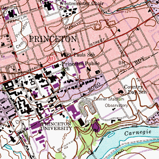 Topographic Map of Elm Club, NJ