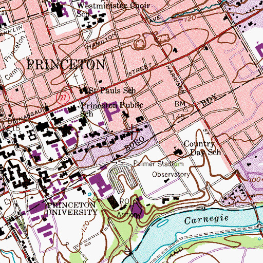 Topographic Map of Key and Seal Club (historical), NJ