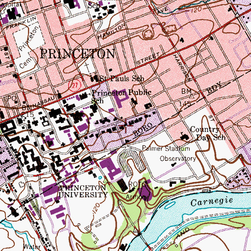 Topographic Map of Cap and Gown Club, NJ