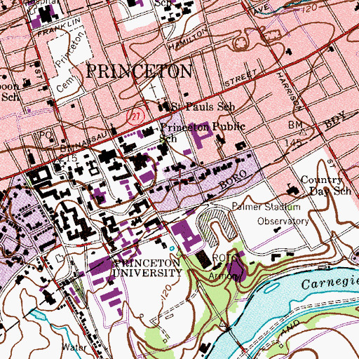 Topographic Map of Quadrangle Club, NJ