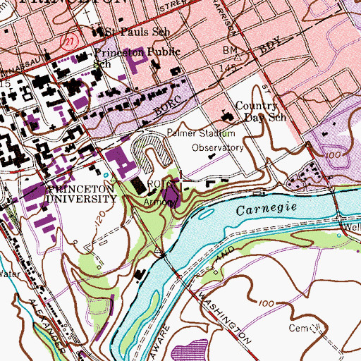 Topographic Map of Caldwell Field House, NJ