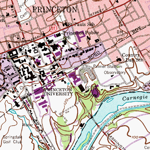Topographic Map of Fine Hall, NJ