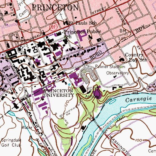 Topographic Map of McDonnell Hall, NJ