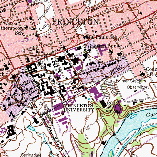 Topographic Map of Palmer Hall, NJ