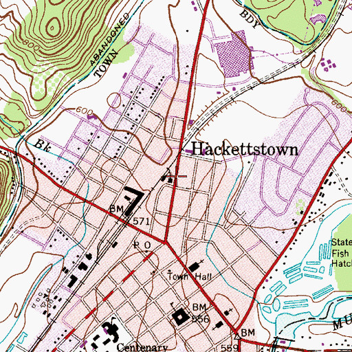 Topographic Map of Church of the Assumption, NJ
