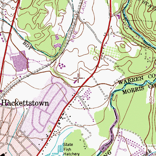 Topographic Map of Hackettstown Medical Center, NJ