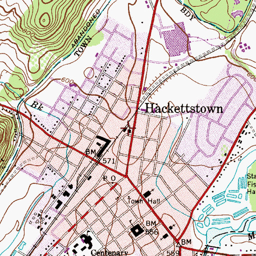 Topographic Map of Saint Mary's Parochial School, NJ