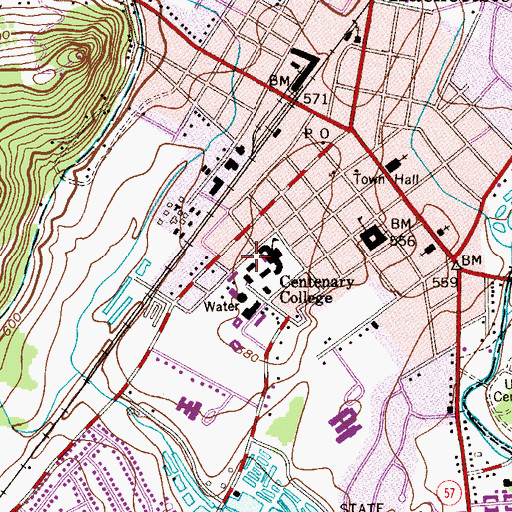 Topographic Map of Lotte Hall, NJ