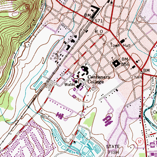 Topographic Map of Reeves Student Center, NJ