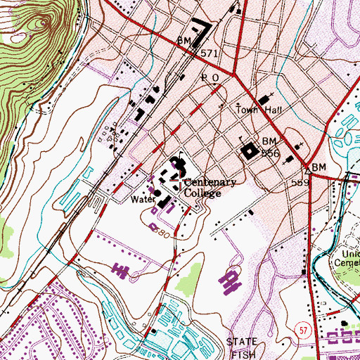 Topographic Map of Trevorrow Hall, NJ