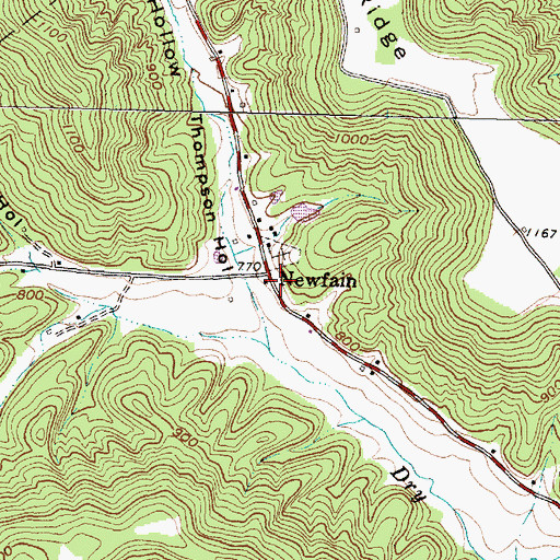 Topographic Map of Newfain Post Office (historical), OH