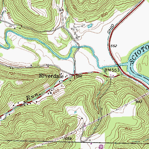 Topographic Map of Riverdale Post Office (historical), OH