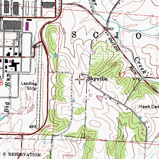 Topographic Map of Shyville Post Office (historical), OH