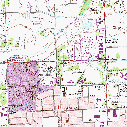 Topographic Map of Saint Marys Hospital and Medical Center Heliport, CO