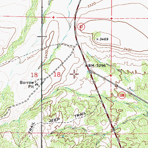 Topographic Map of Deer Creek Trailhead, AZ
