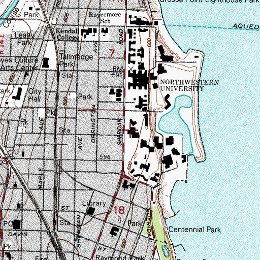 Topographic Map of Arthur Andersen Hall, IL