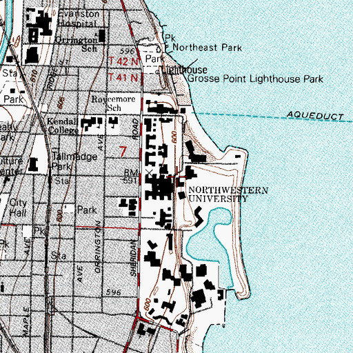 Topographic Map of Seeley G. Mudd Science and Engineering Library, IL