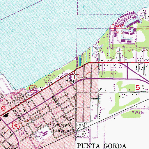 Topographic Map of Bayfront Health - Punta Gorda, FL