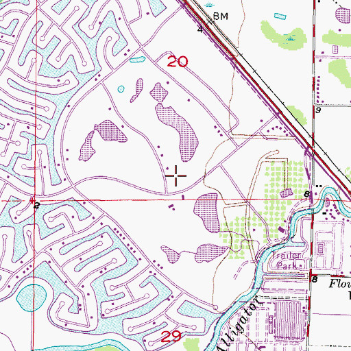 Topographic Map of Twin Isles Country Club, FL