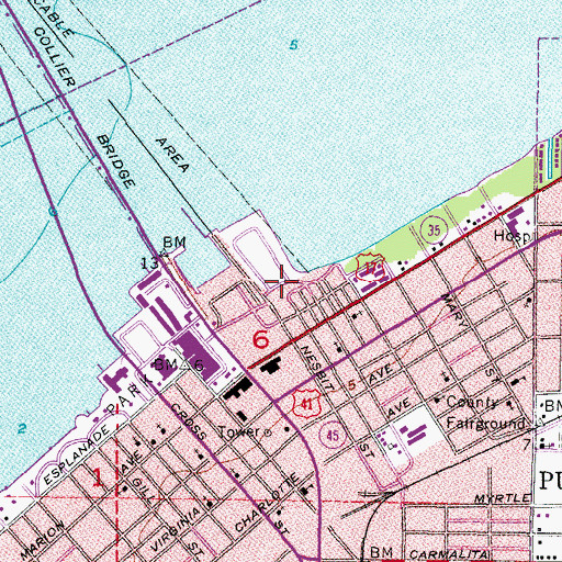 Topographic Map of Laishley Park, FL