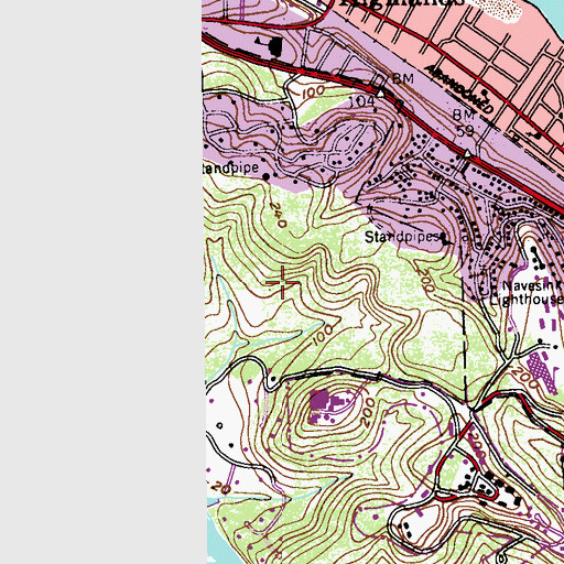 Topographic Map of Hartshorne Woods County Park, NJ