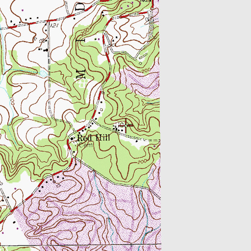 Topographic Map of Red Hill Church, NJ