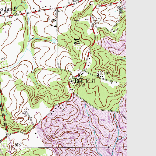 Topographic Map of Red Hill Church (historical), NJ