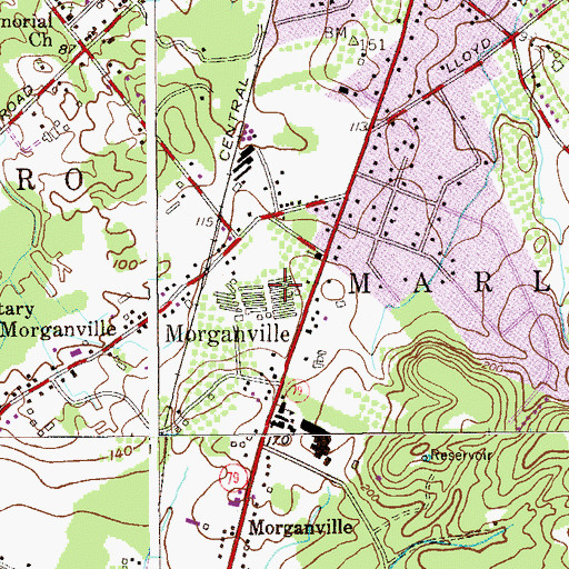 Topographic Map of Bentley Brothers Greenhouses (historical), NJ