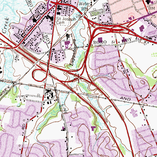Topographic Map of Interchange 117, NJ