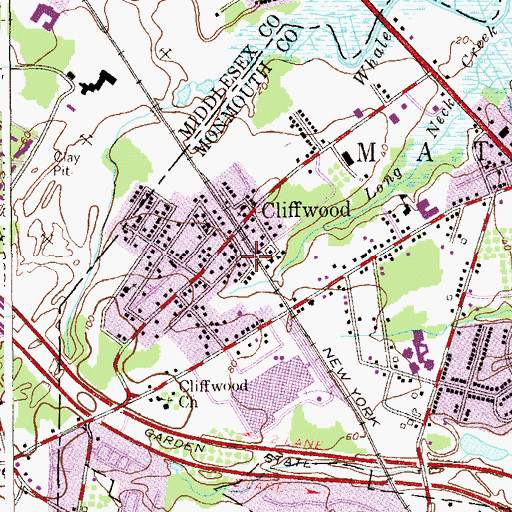 Topographic Map of Community Church of Christ, NJ