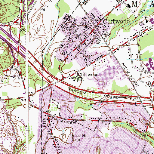Topographic Map of Harvest Time Worship Center, NJ