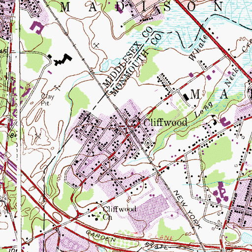 Topographic Map of Saint Mark African Methodist Episcopal Zion Church, NJ
