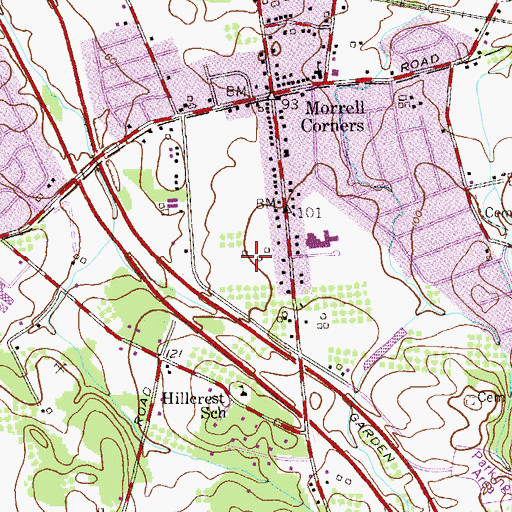 Topographic Map of Bayshore Community Hospital, NJ