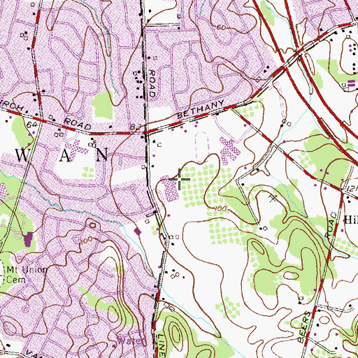 Topographic Map of Saint John Vianney Regional High School, NJ