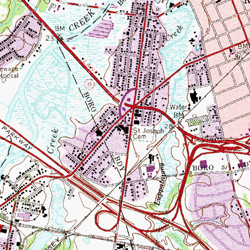 Topographic Map of Saint Joseph's Catholic Church, NJ