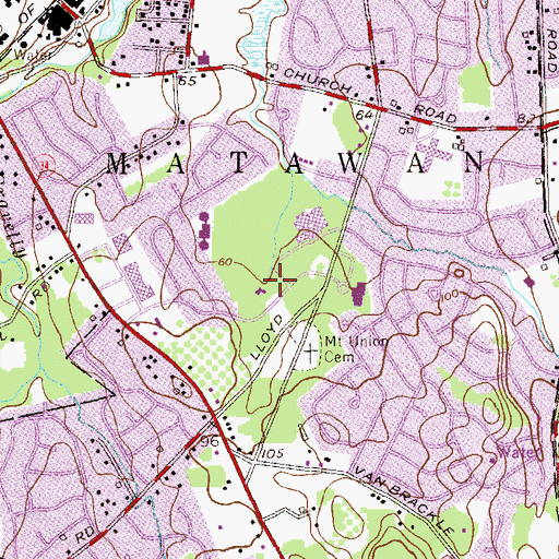Topographic Map of Cross of Glory Lutheran Church, NJ